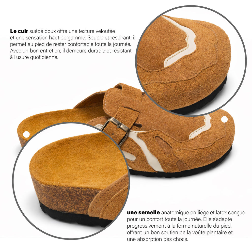 Pellevio Sabot en suède Beige