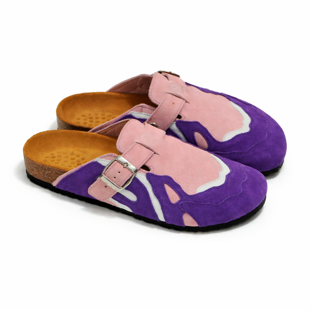 Pellevio Sabot en suède Rose bébé / Violet