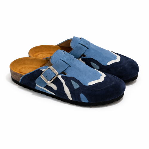 Pellevio Sabot en suède Bleu